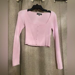 Pink long sleeve crop size M